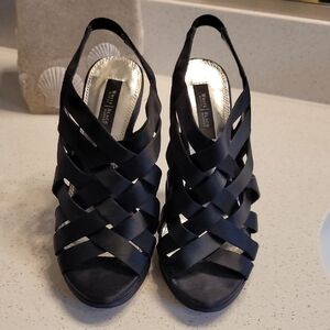 White House Black Market Black Datin Strappy Slingback Sandals
